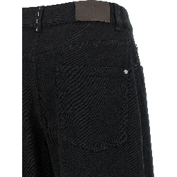 Black Cotton High-Waisted Jean