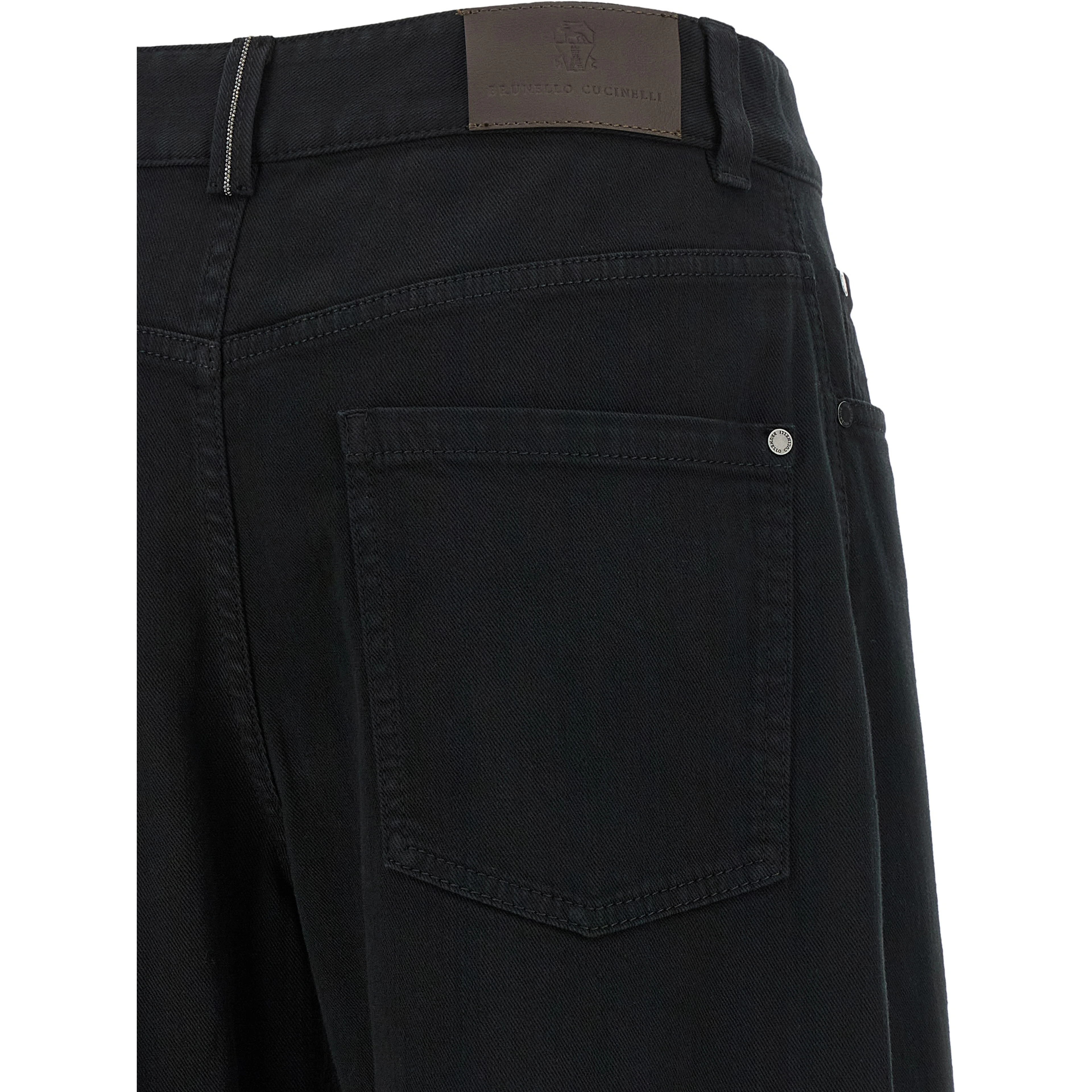 Black Cotton High-Waisted Jean