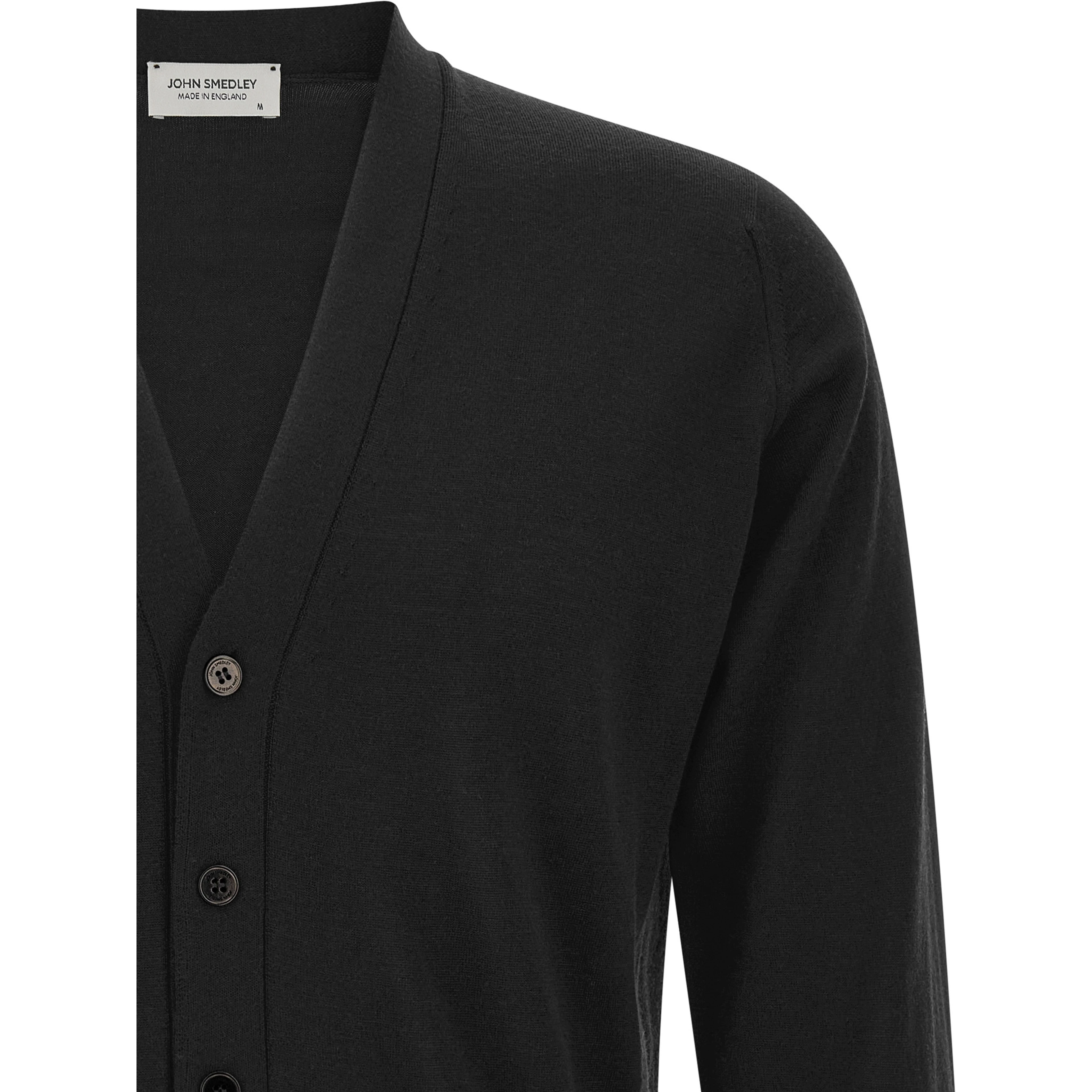 Black Merino Wool Cardigan