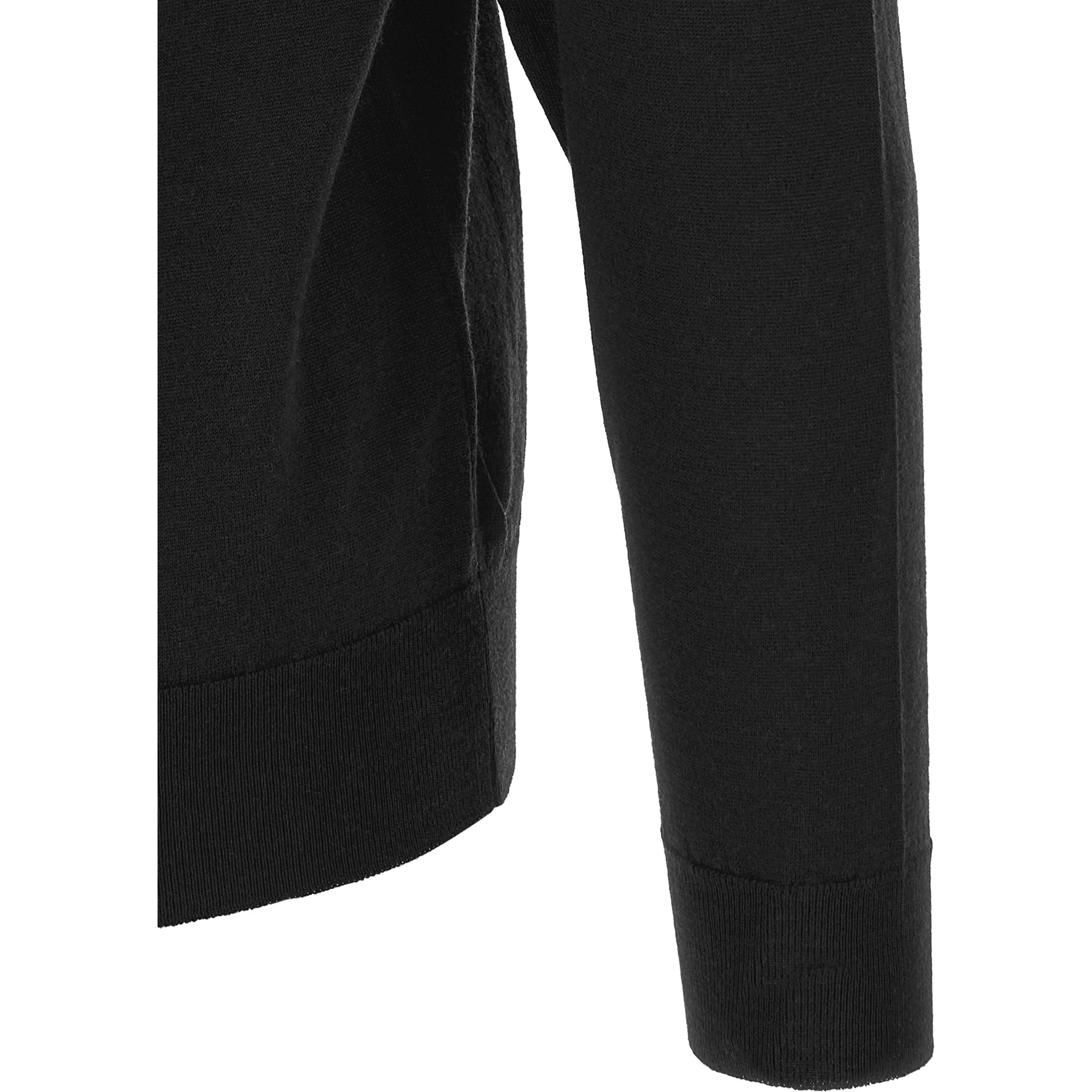 Black Merino Wool Cardigan