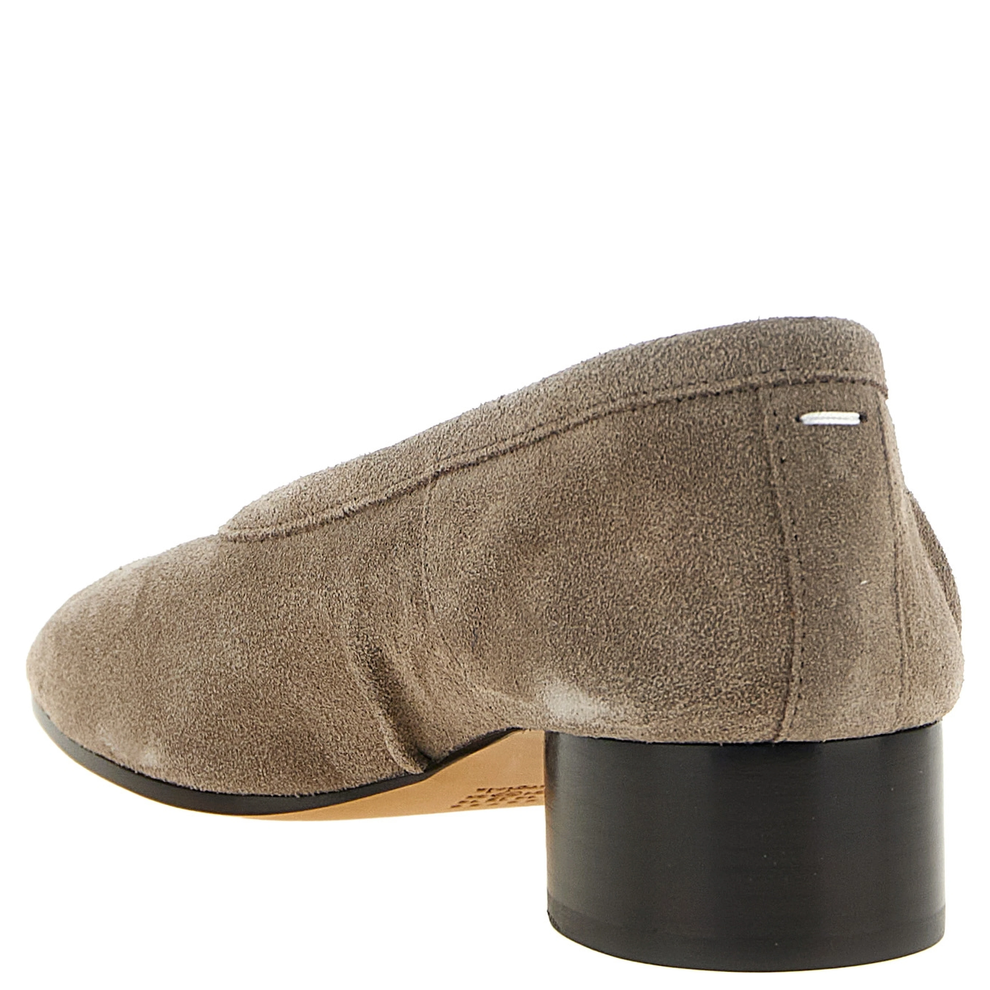 Gray Calfskin Mid Heel Pumps