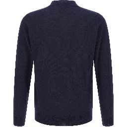 Blue Merino Wool Cardigan