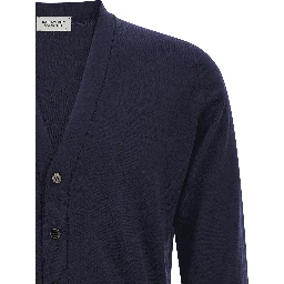 Blue Merino Wool Cardigan