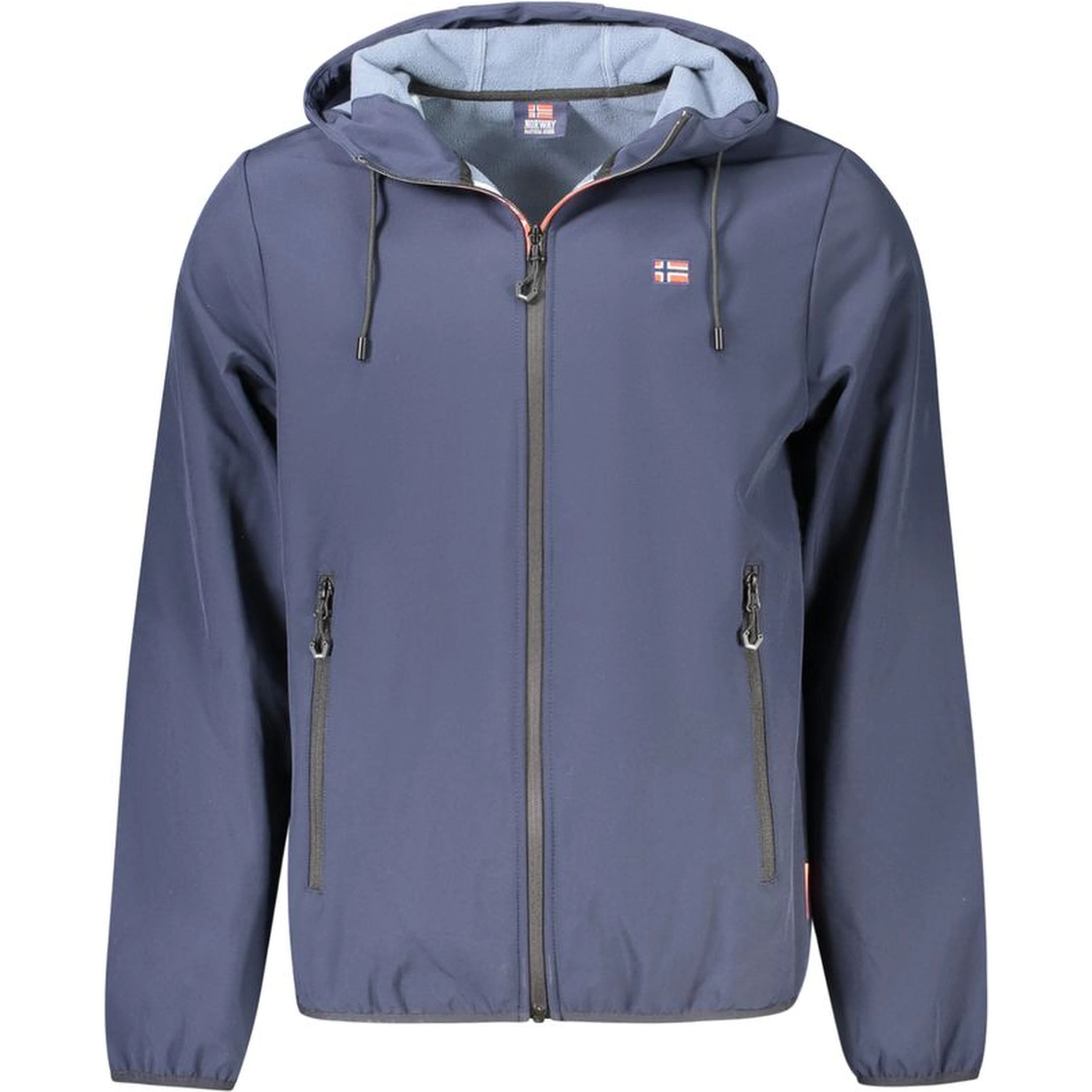 Blue Polyester Men Jacket