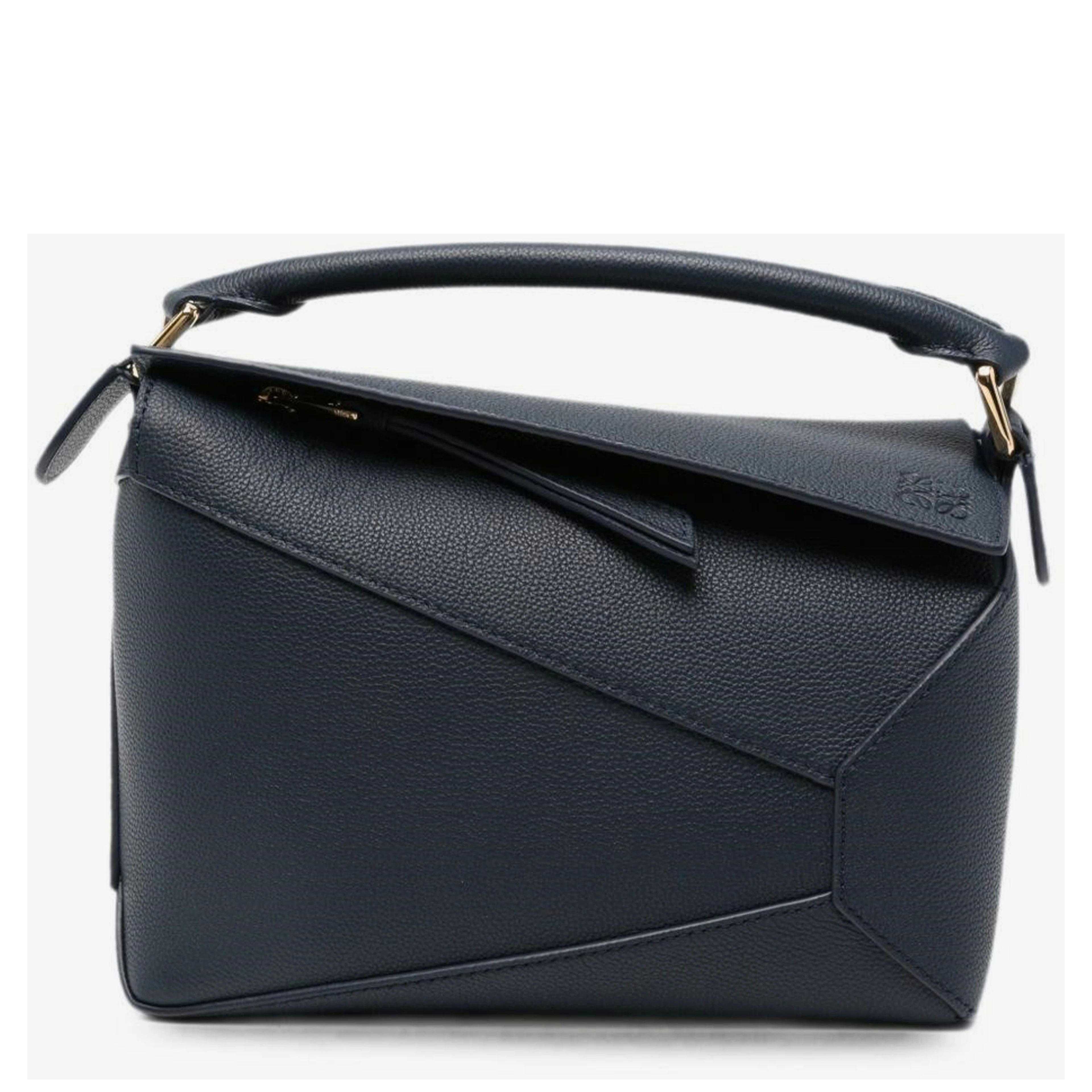 Small Puzzle Edge bag in deep navy blue