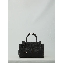 Small hammered leather shopping bag