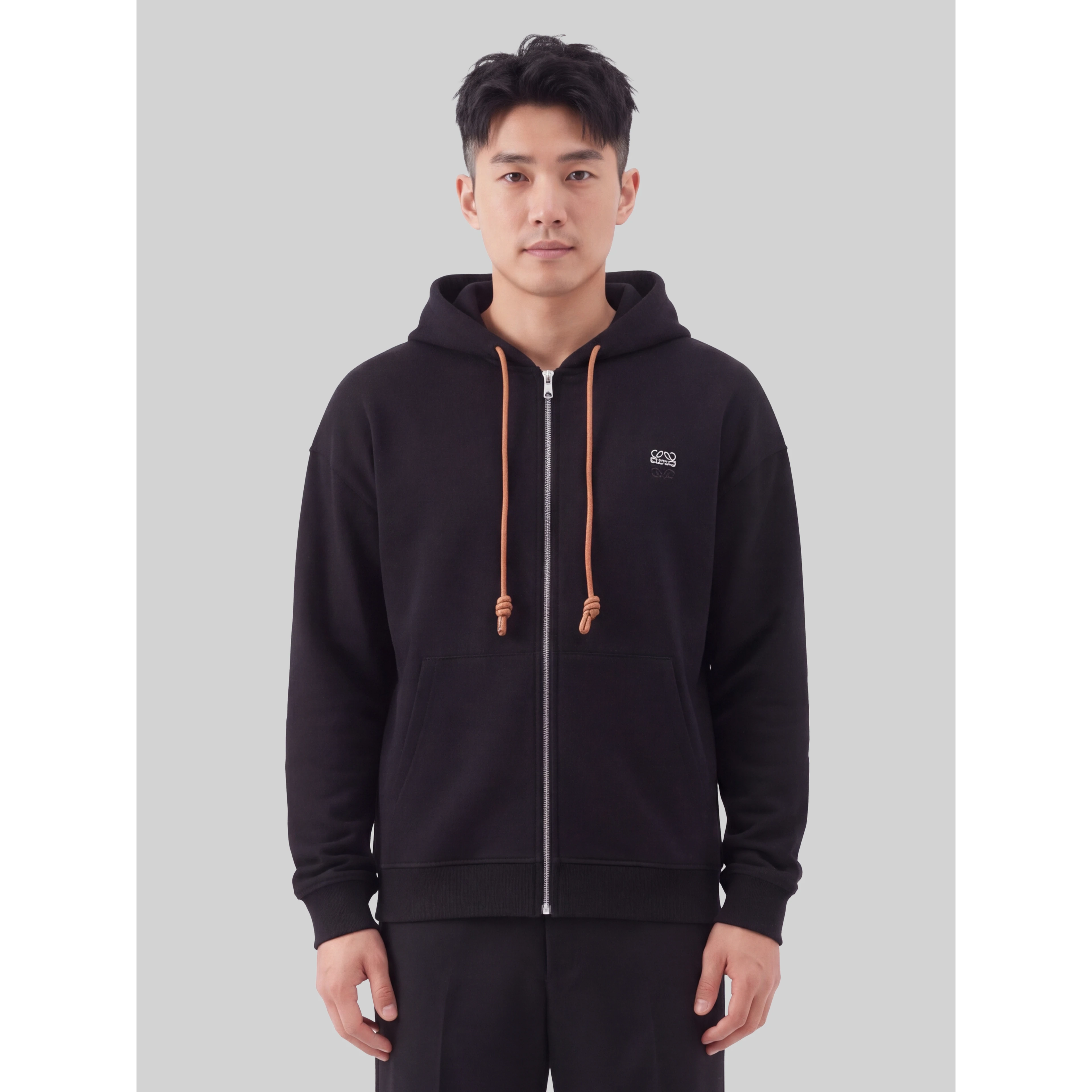 Zip-up cotton hoodie