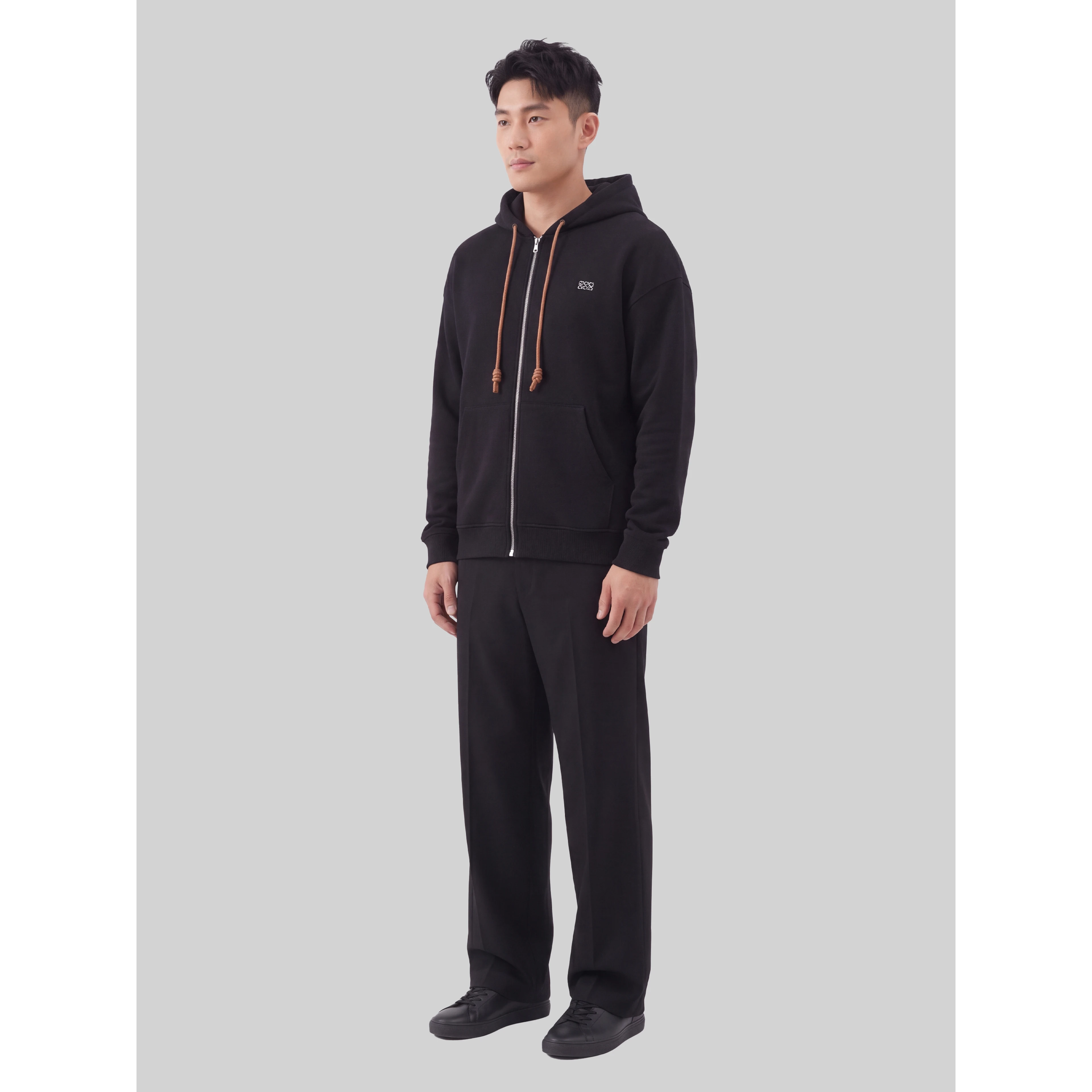 Zip-up cotton hoodie