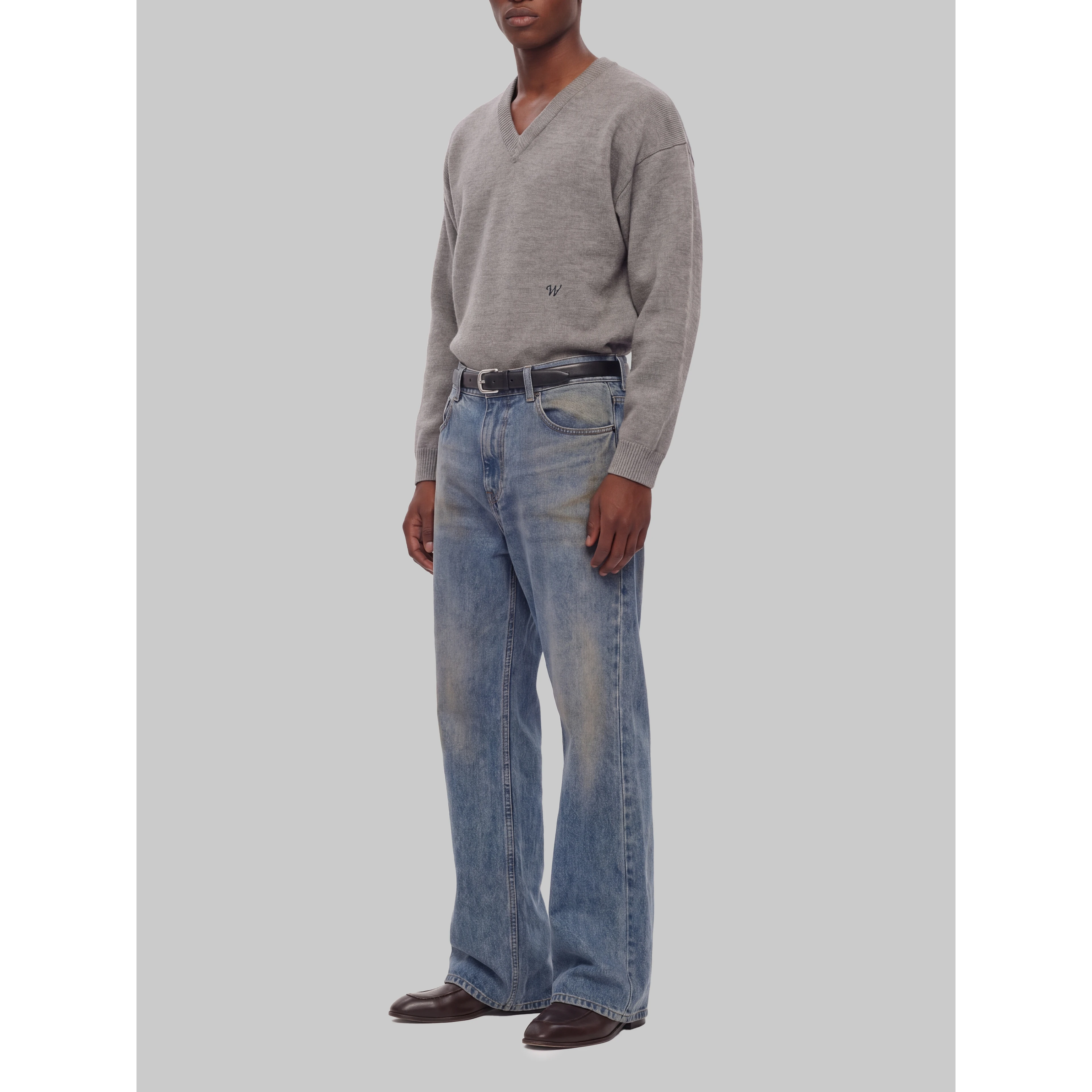 Flared denim jeans