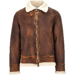 Waxed shearling Aviator jacket