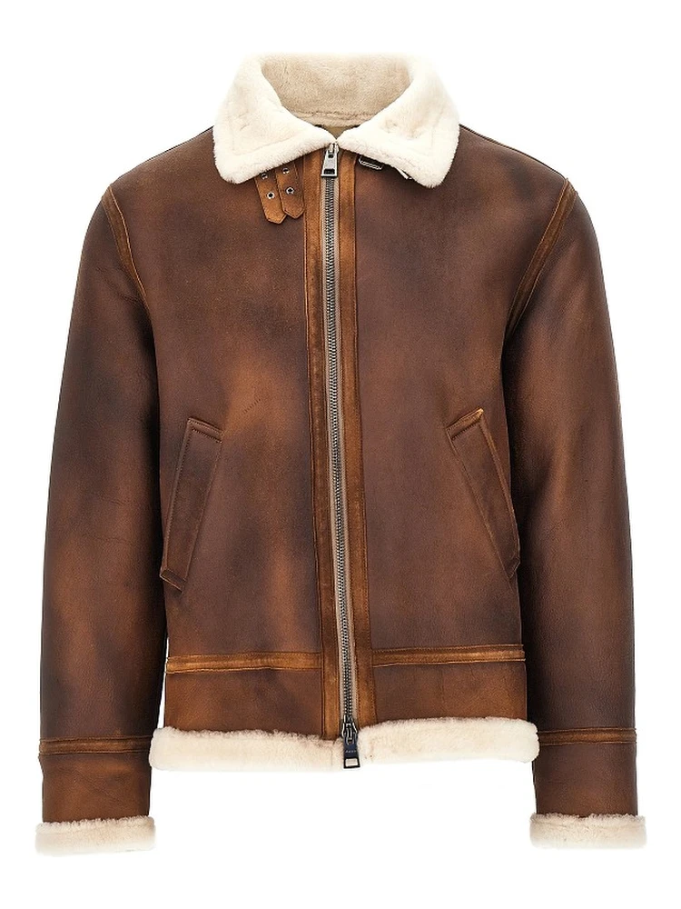 Waxed shearling Aviator jacket