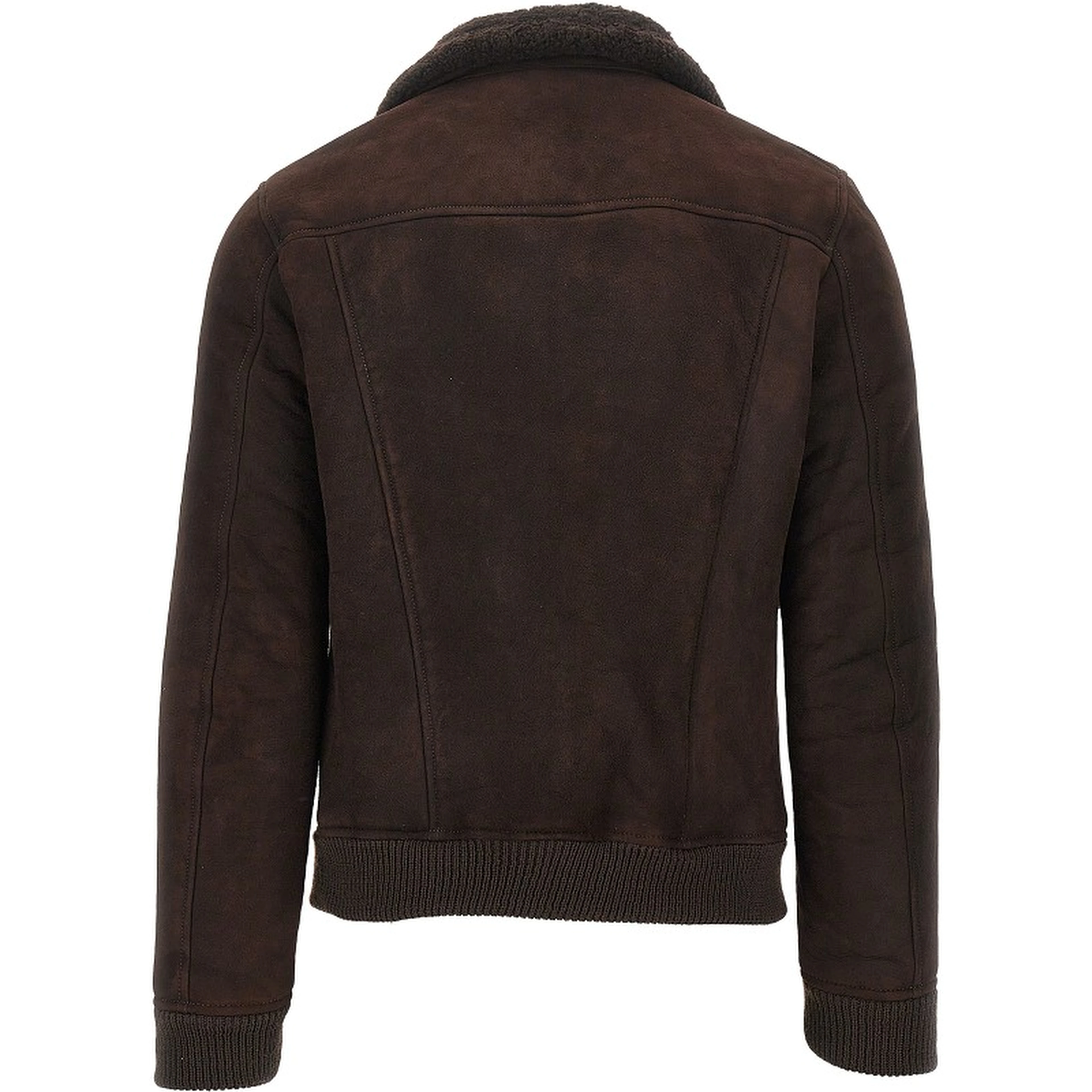 Washed waxed shearling jacket