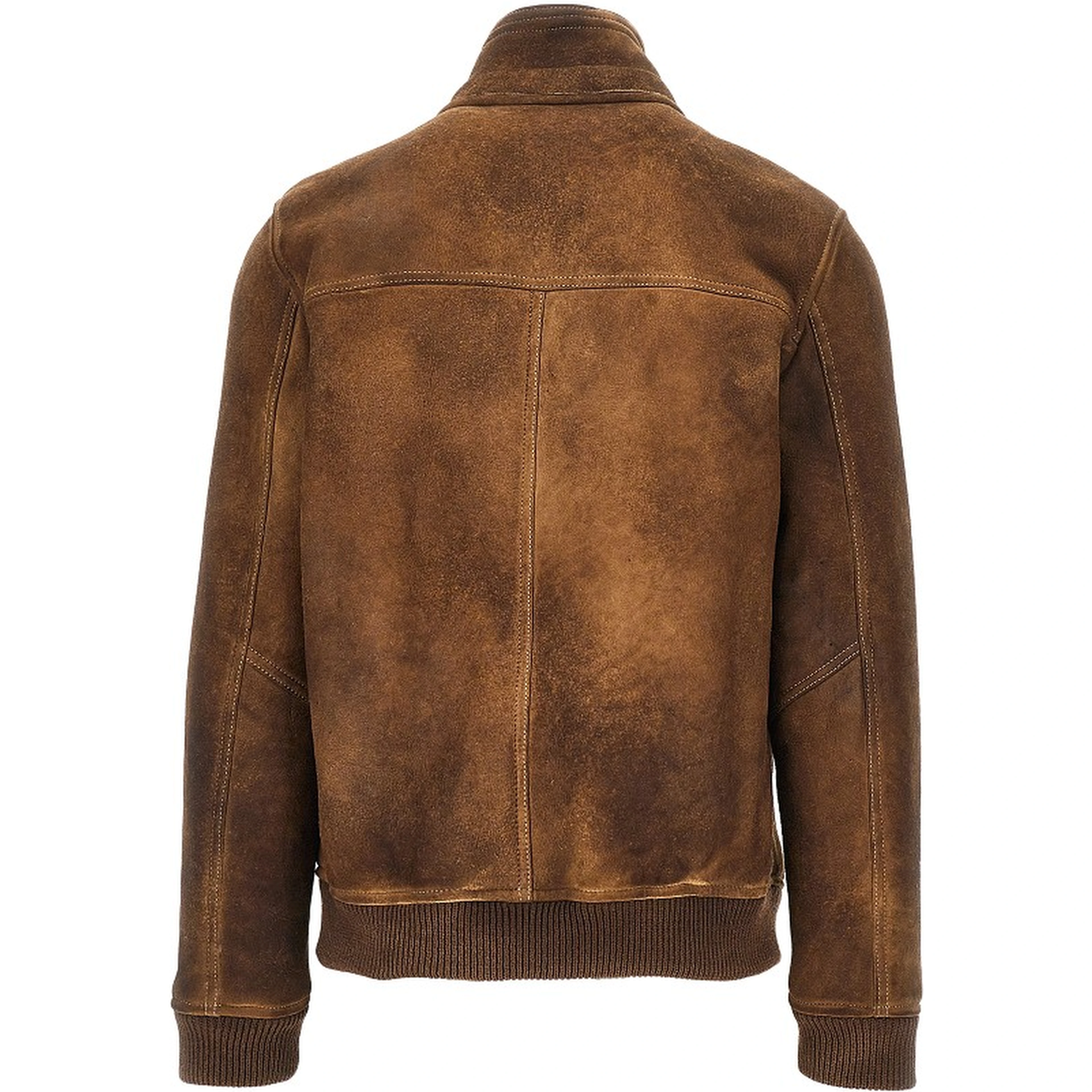 Waxed shearling bomber jacket