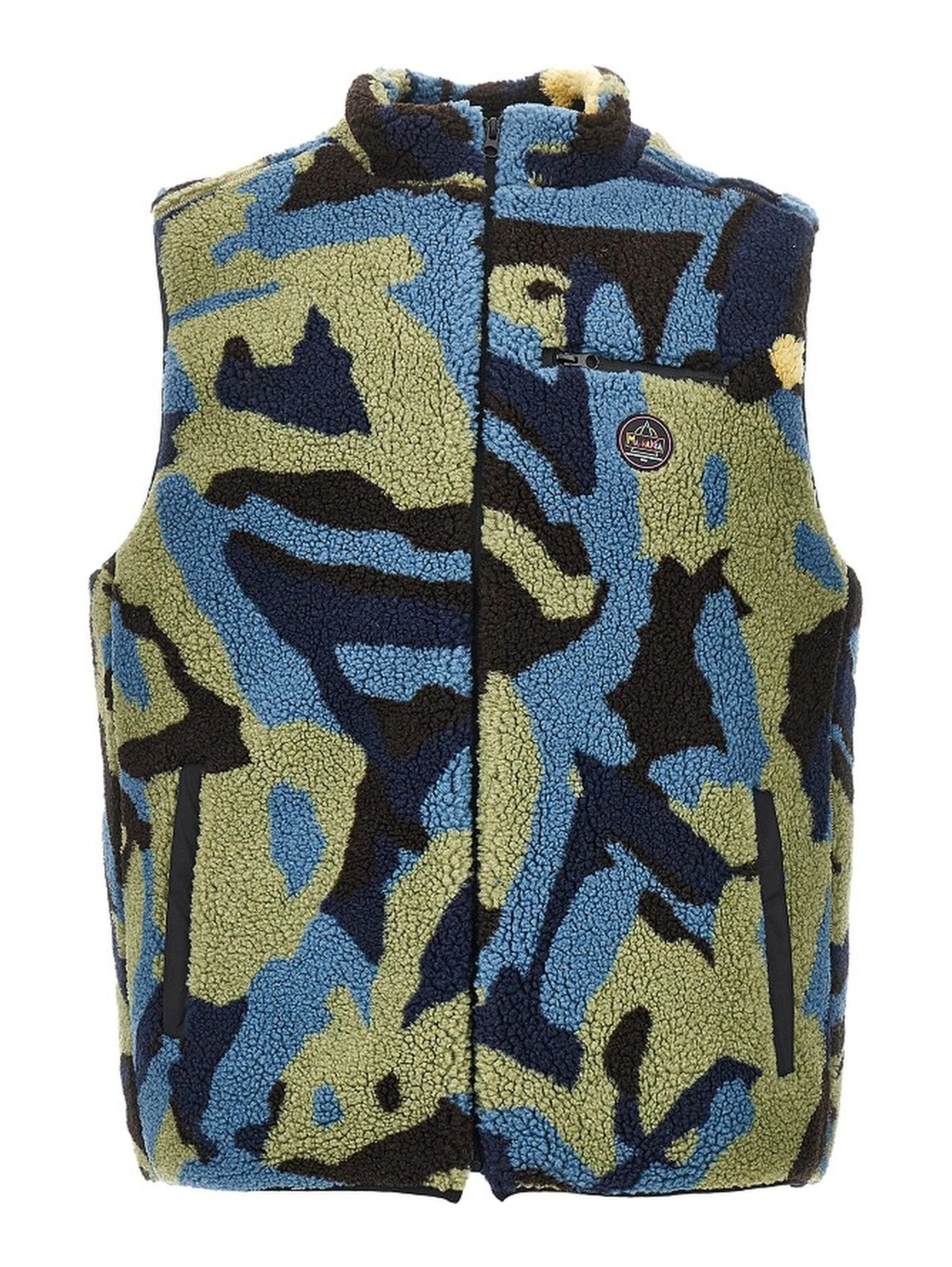 Camouflage sherpa vest