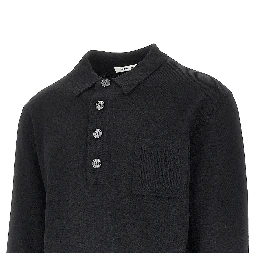'Curtis' wool polo shirt