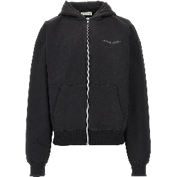 Logo print full-zip hoodie