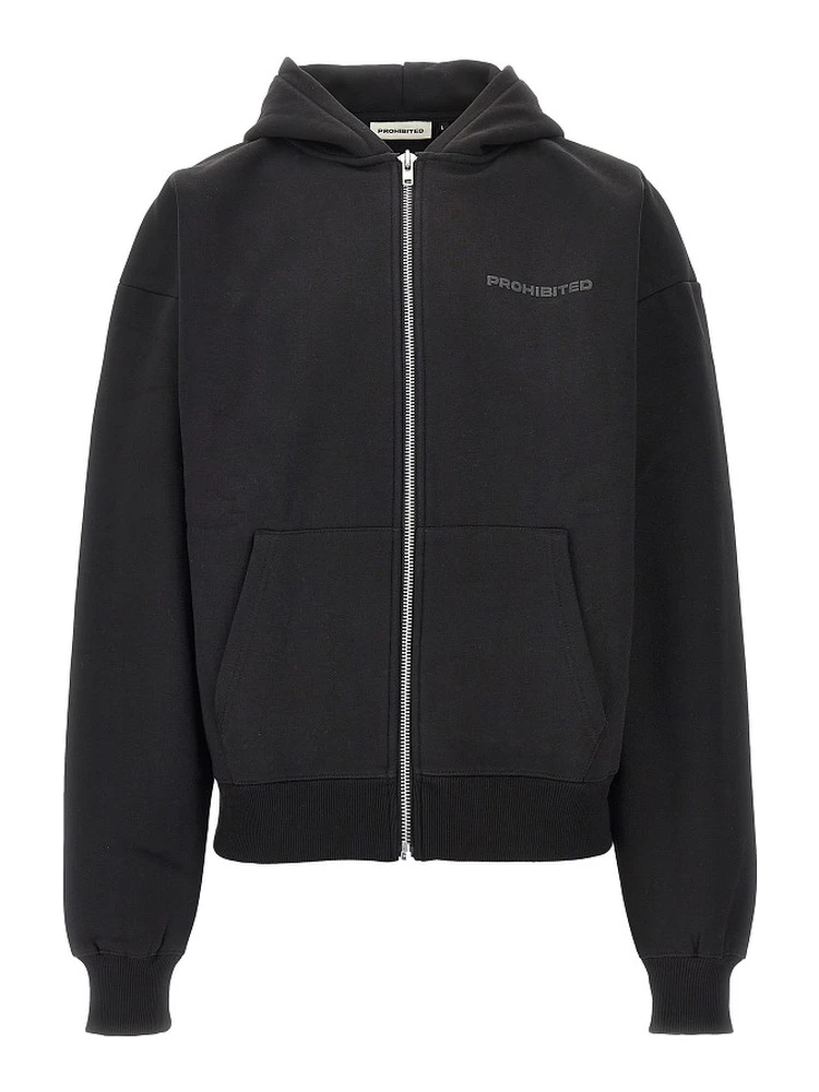Logo print full-zip hoodie