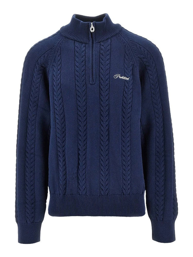 Cable knit quarter zip sweater