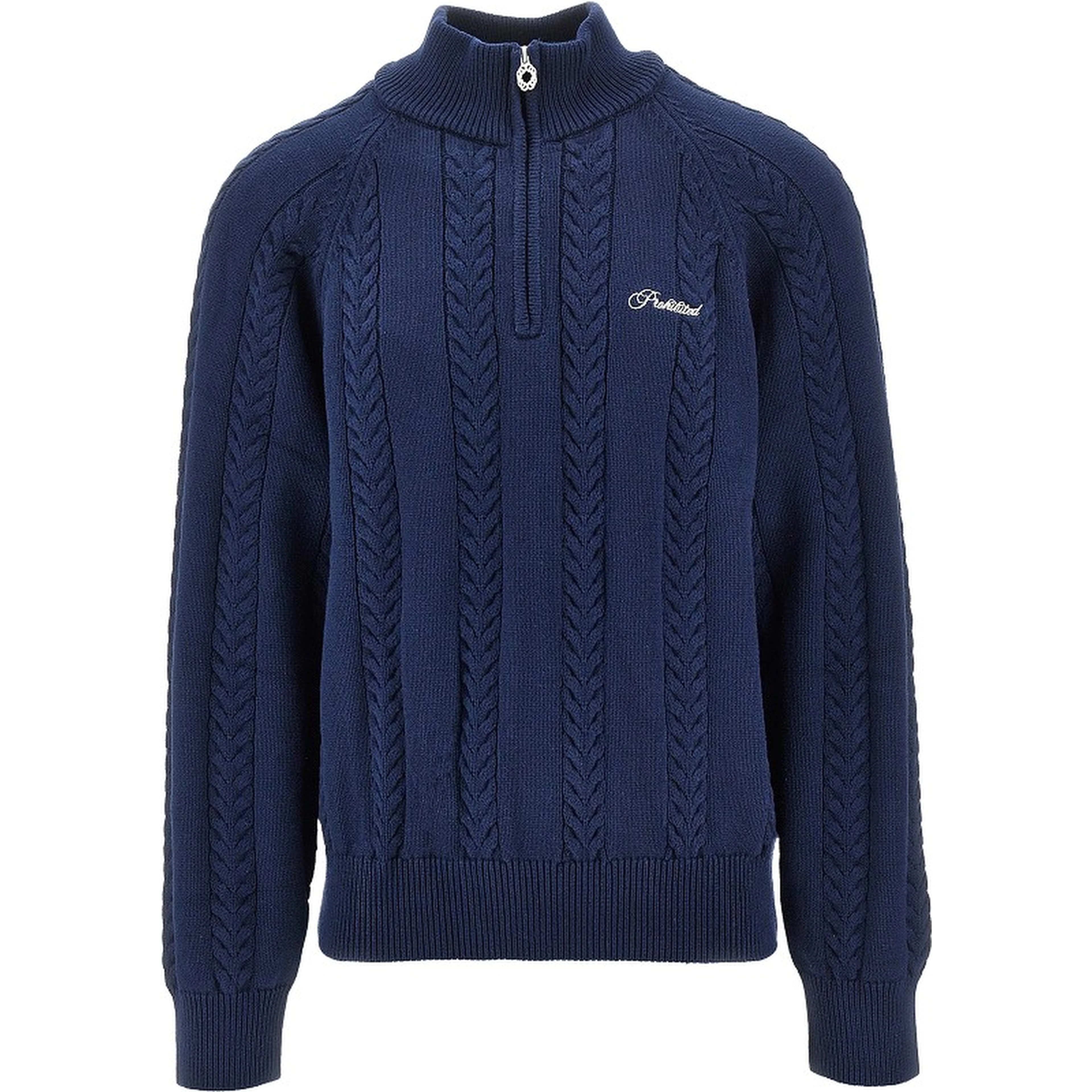 Cable knit quarter zip sweater