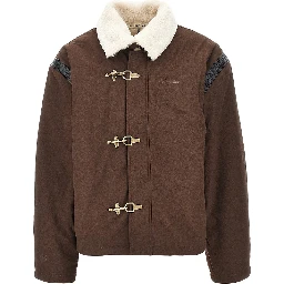 Faux shearling Varsity jacket+
