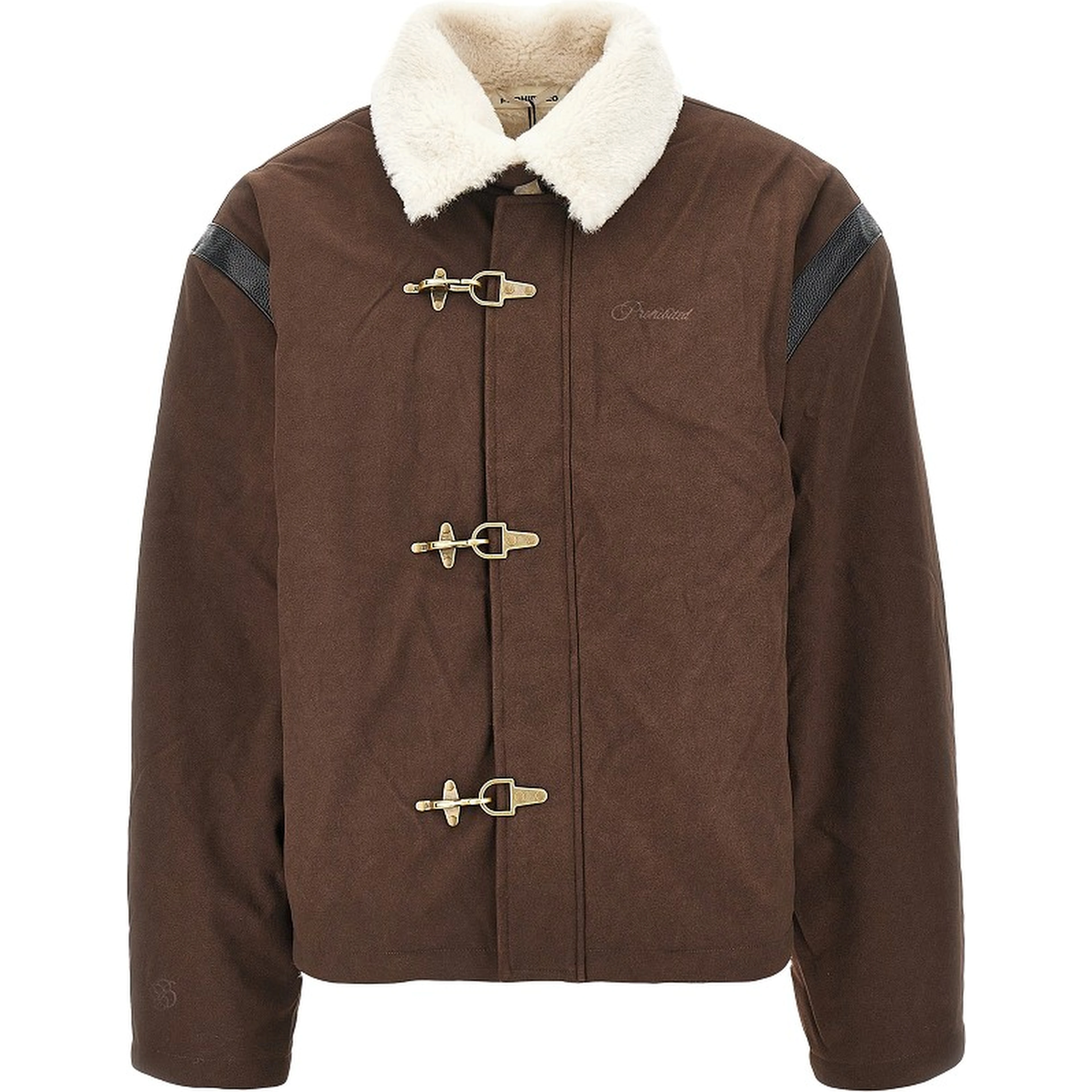 Faux shearling Varsity jacket+