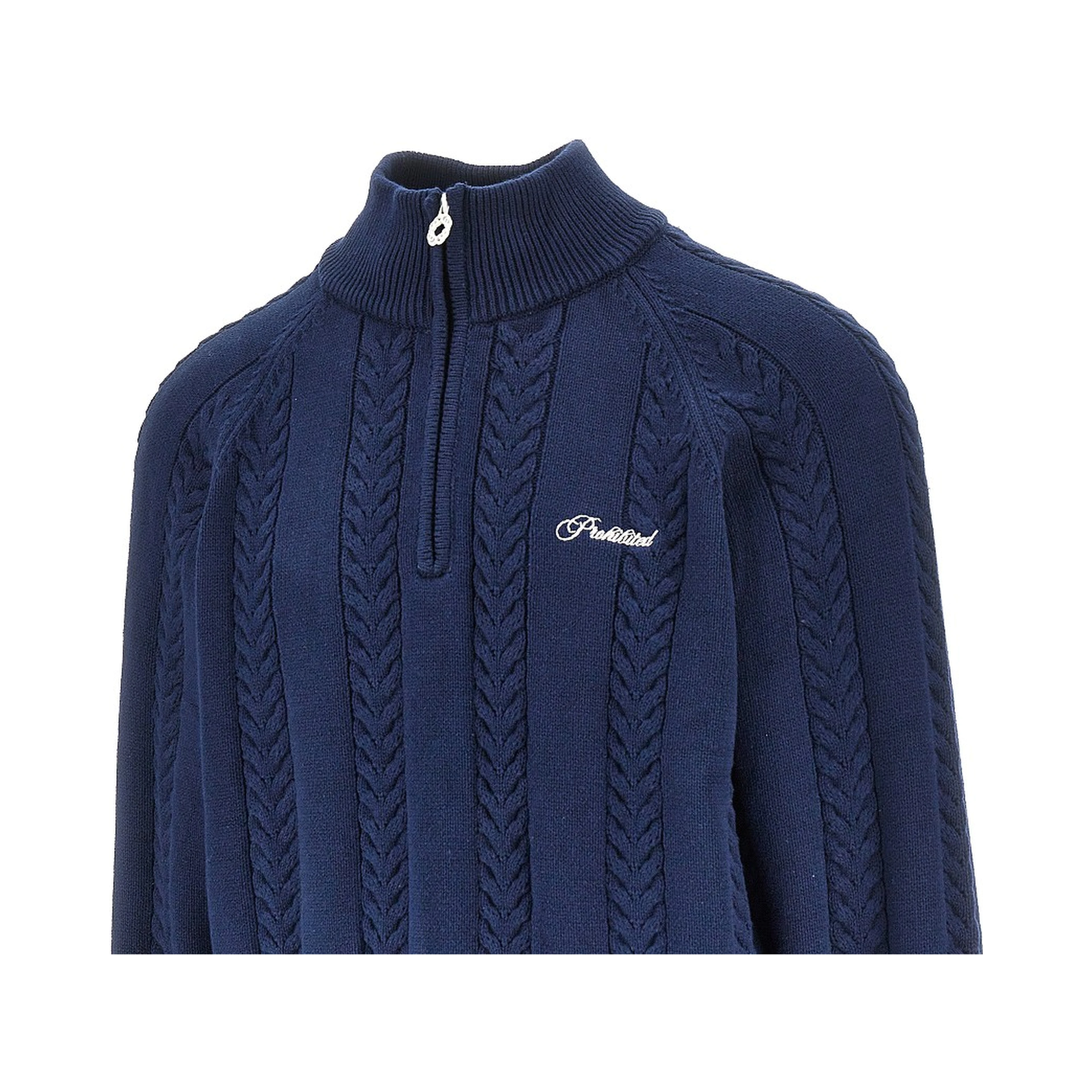 Cable knit quarter zip sweater