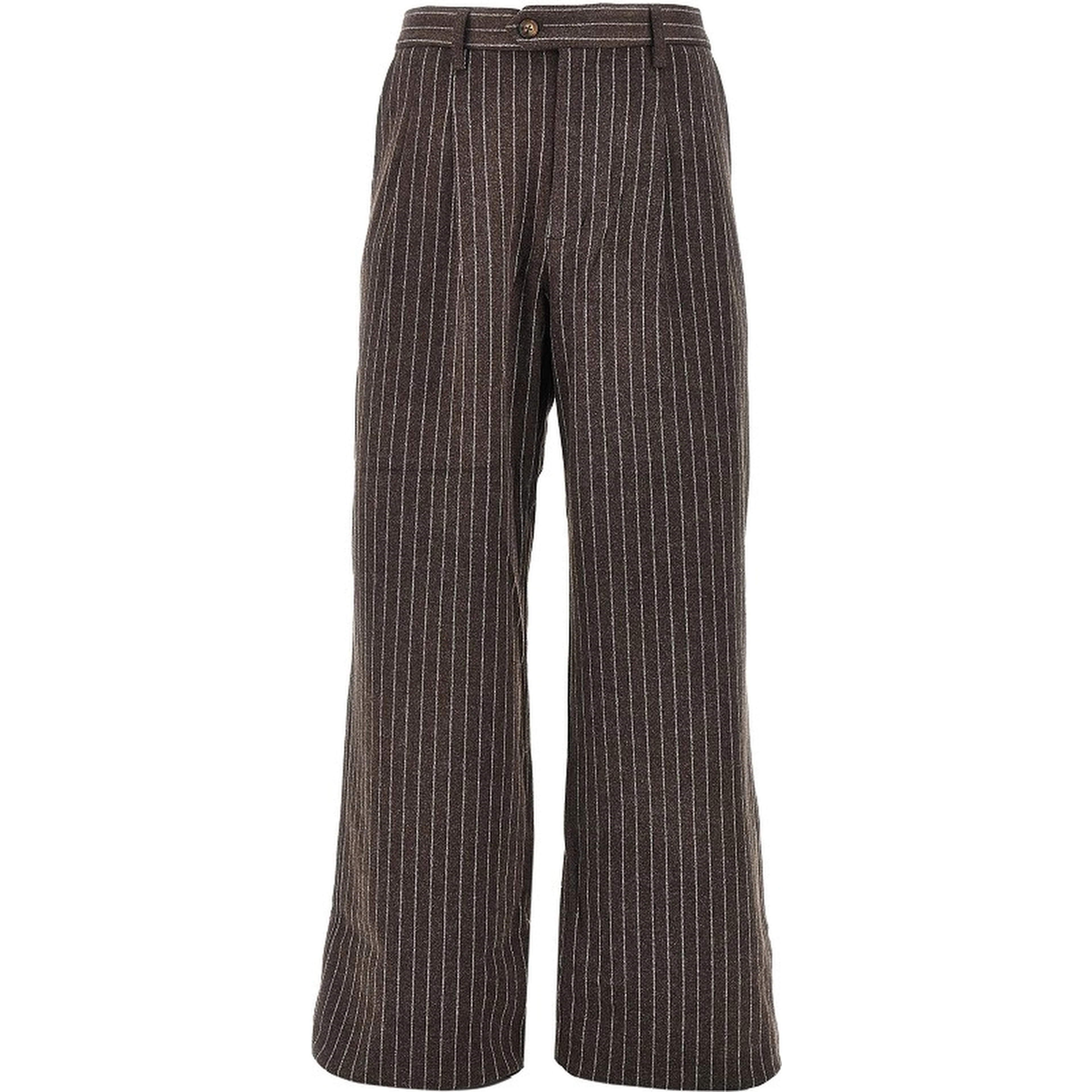 'Revival' pinstriped pleated pants