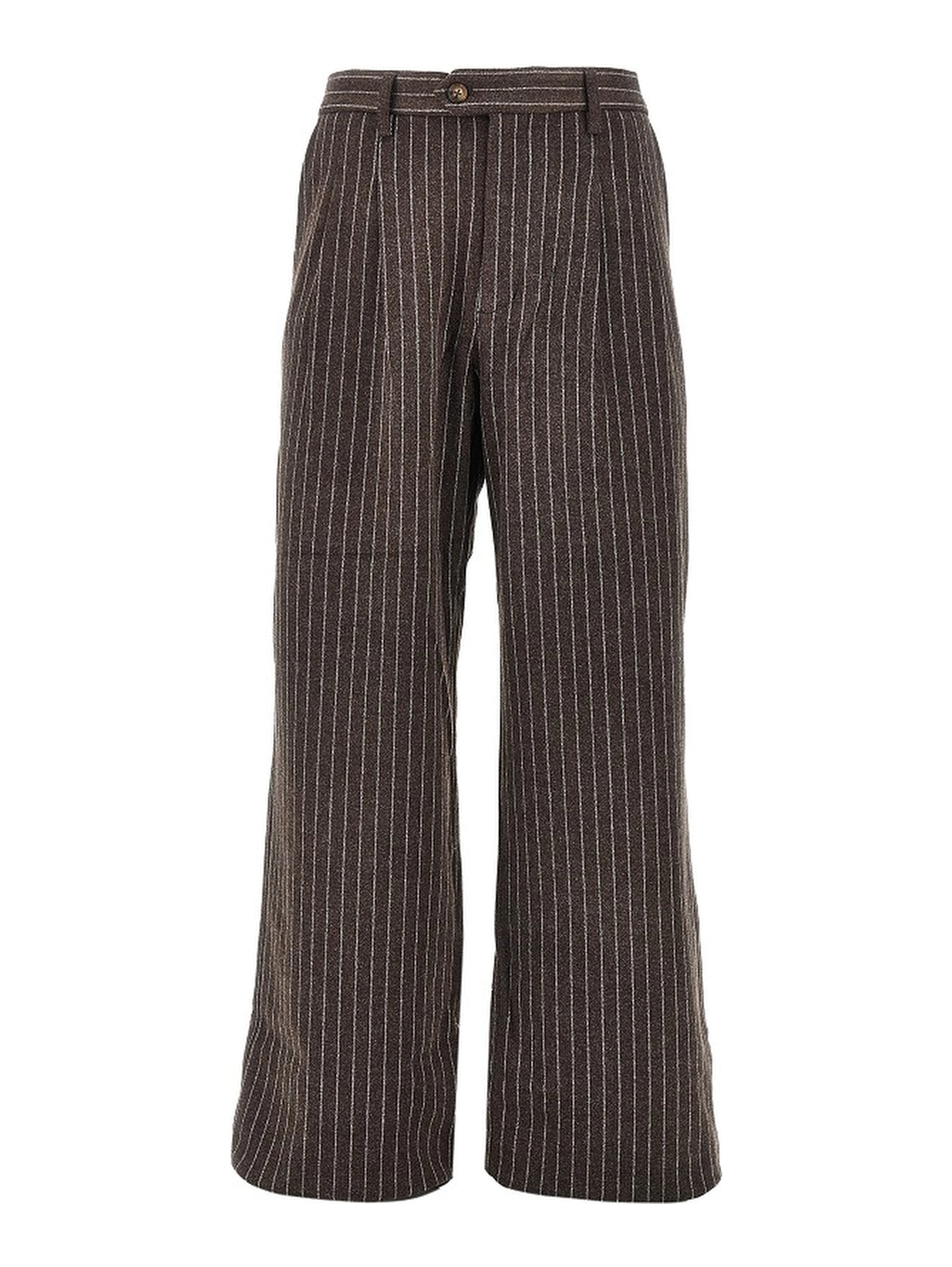 'Revival' pinstriped pleated pants