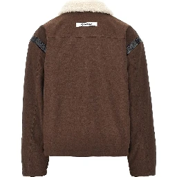 Faux shearling Varsity jacket+