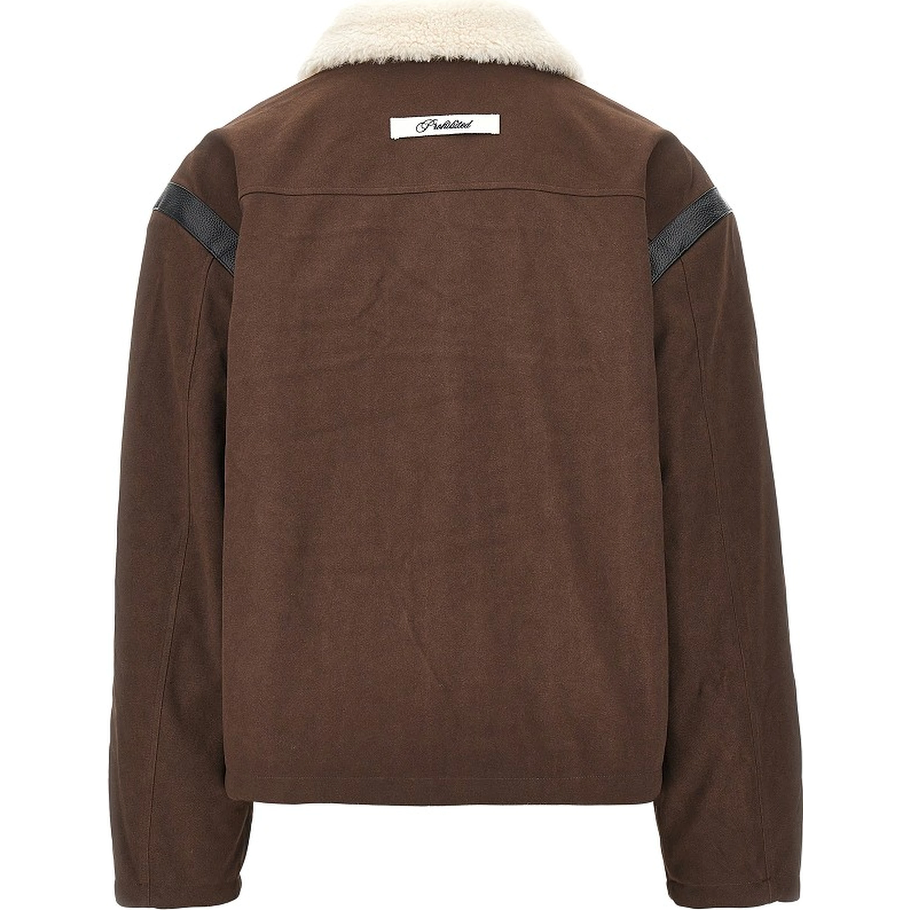 Faux shearling Varsity jacket+