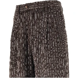 'Revival' pinstriped pleated pants