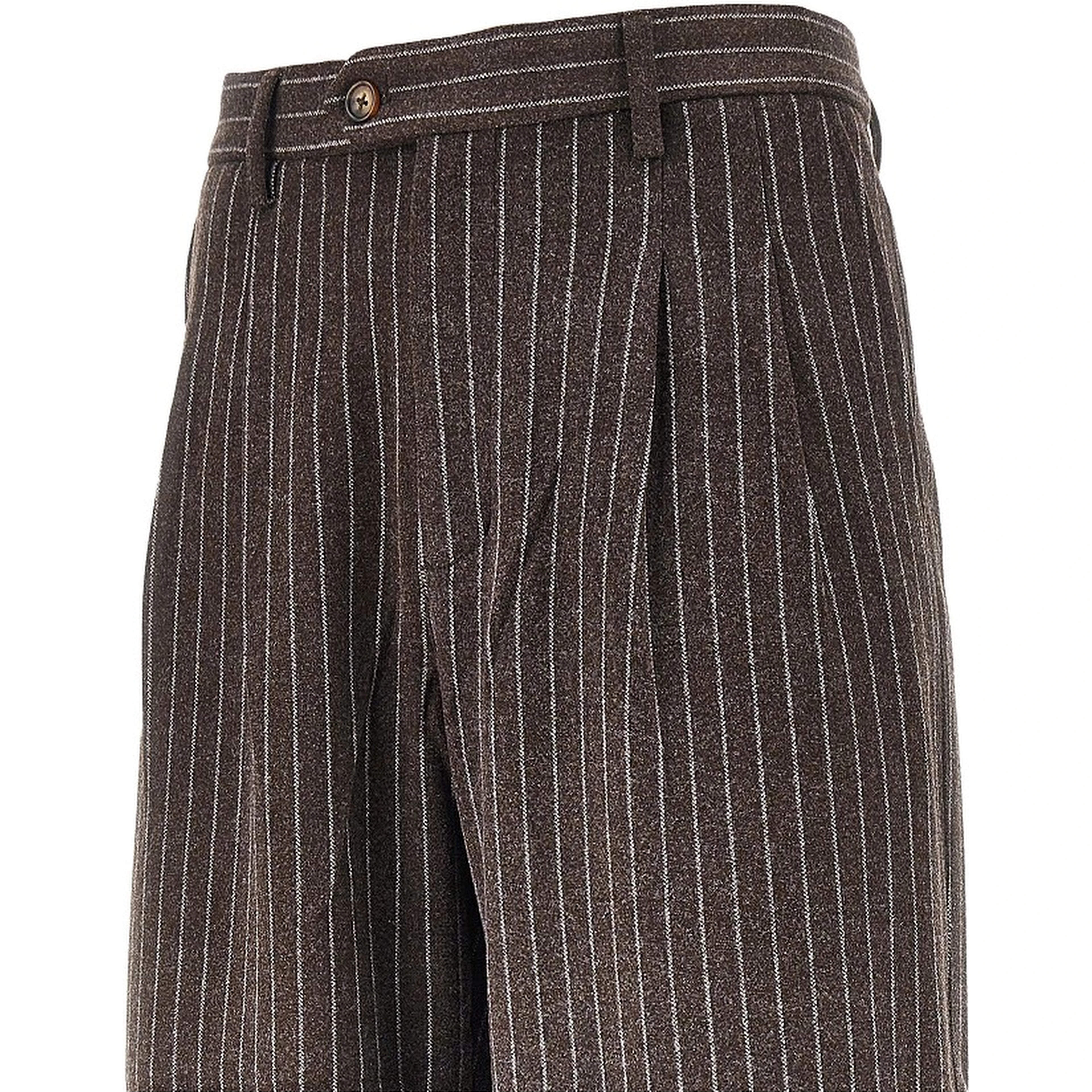 'Revival' pinstriped pleated pants