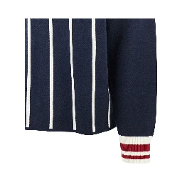 'Field Numbers' knitted polo sweater