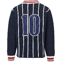 'Field Numbers' knitted polo sweater