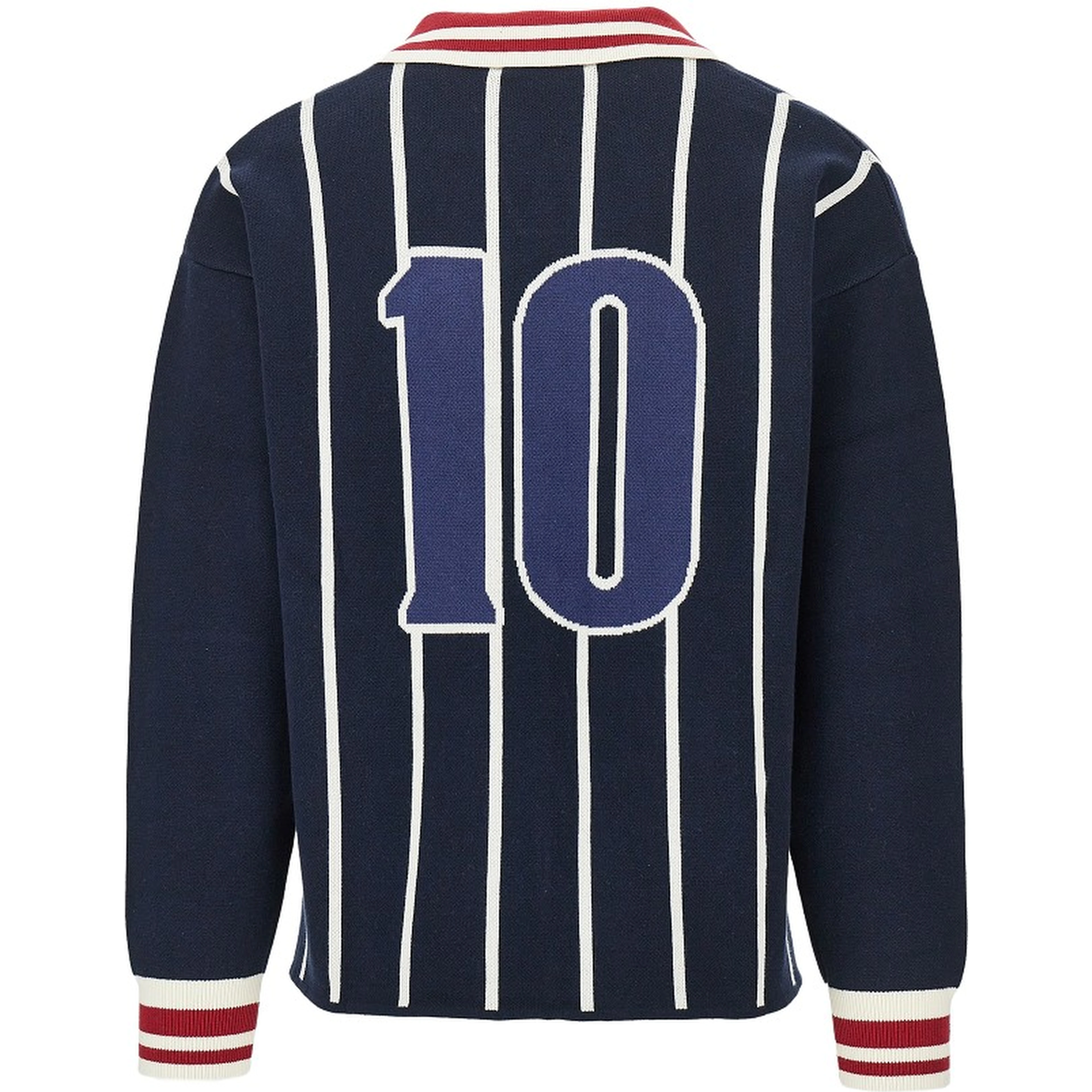 'Field Numbers' knitted polo sweater