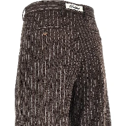 'Revival' pinstriped pleated pants