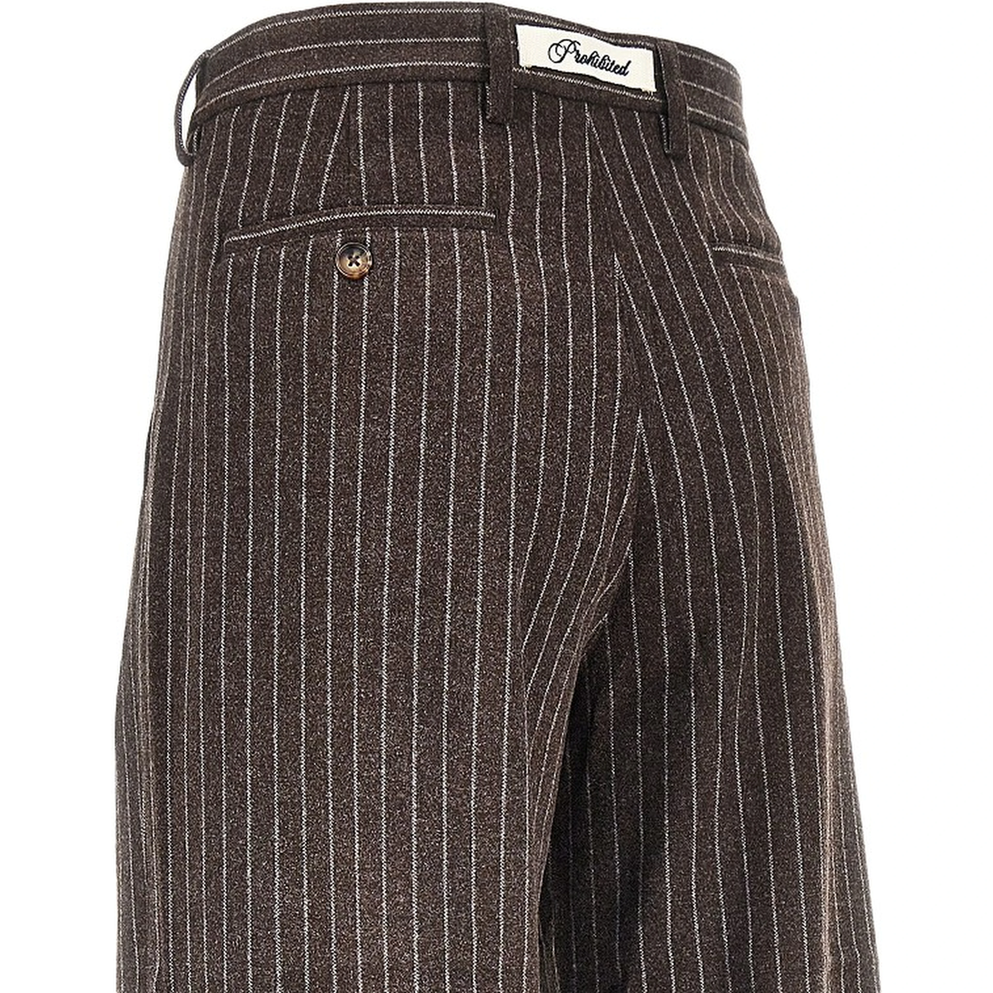 'Revival' pinstriped pleated pants