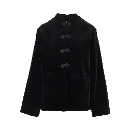 Pankou closure velvet jacket