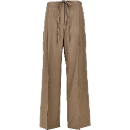 Single pleat wool pants