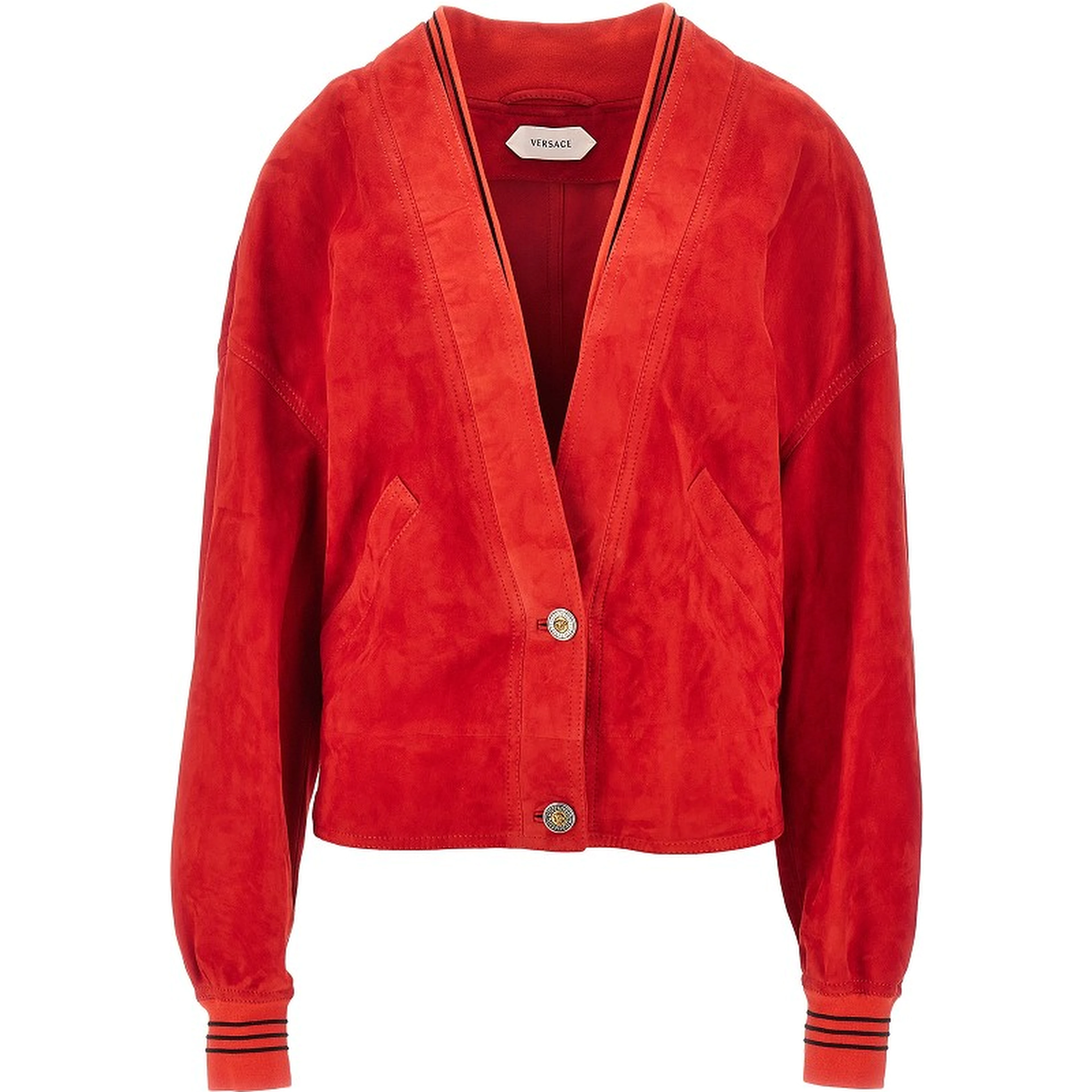 Suede leather cardigan