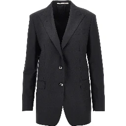 Wool and silk 'Bertha' single-breasted jacket