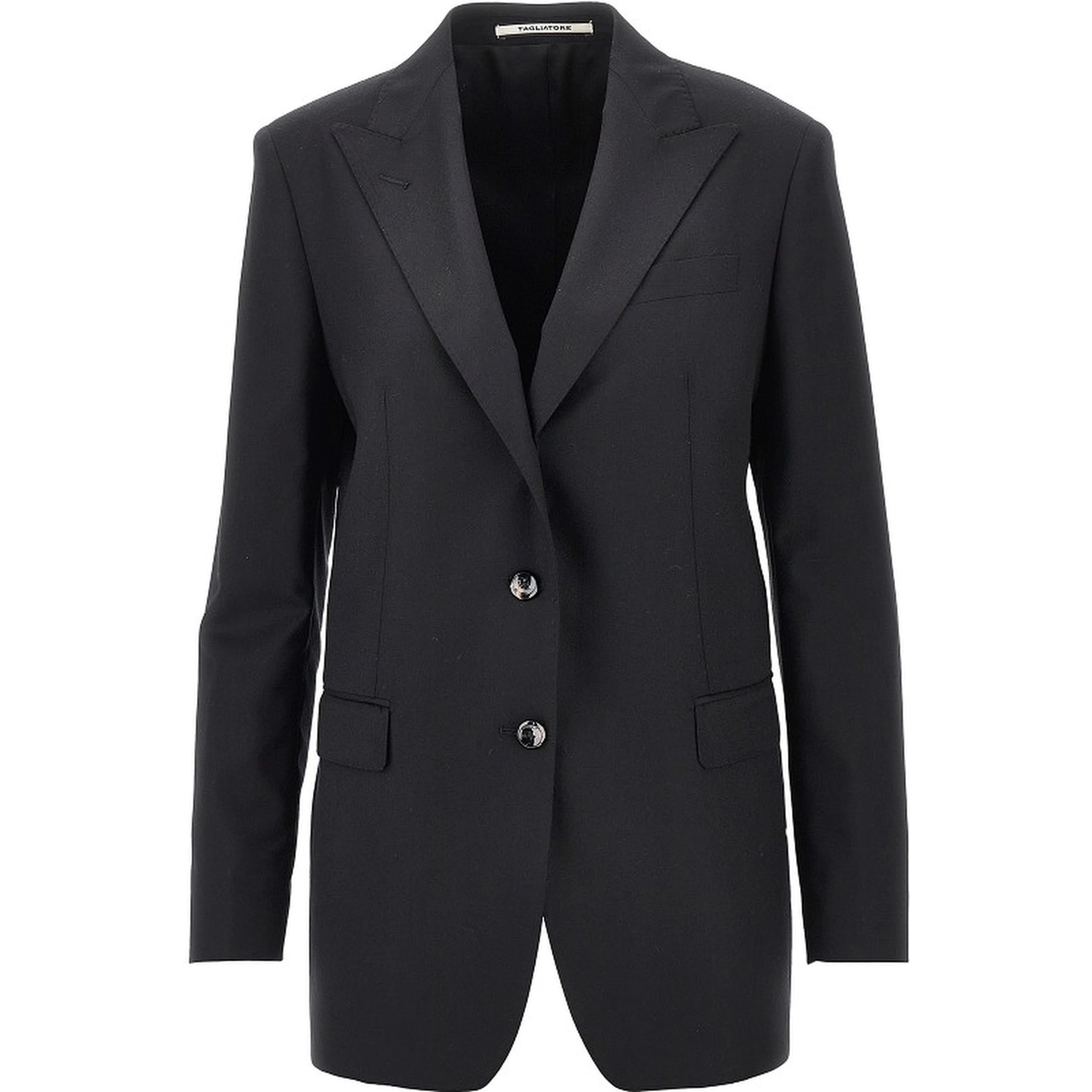 Wool and silk 'Bertha' single-breasted jacket
