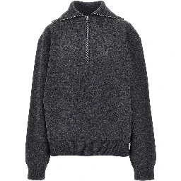 Wool and cashmere half-zip sweater