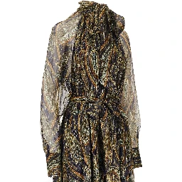 Paisley silk creponne maxi dress