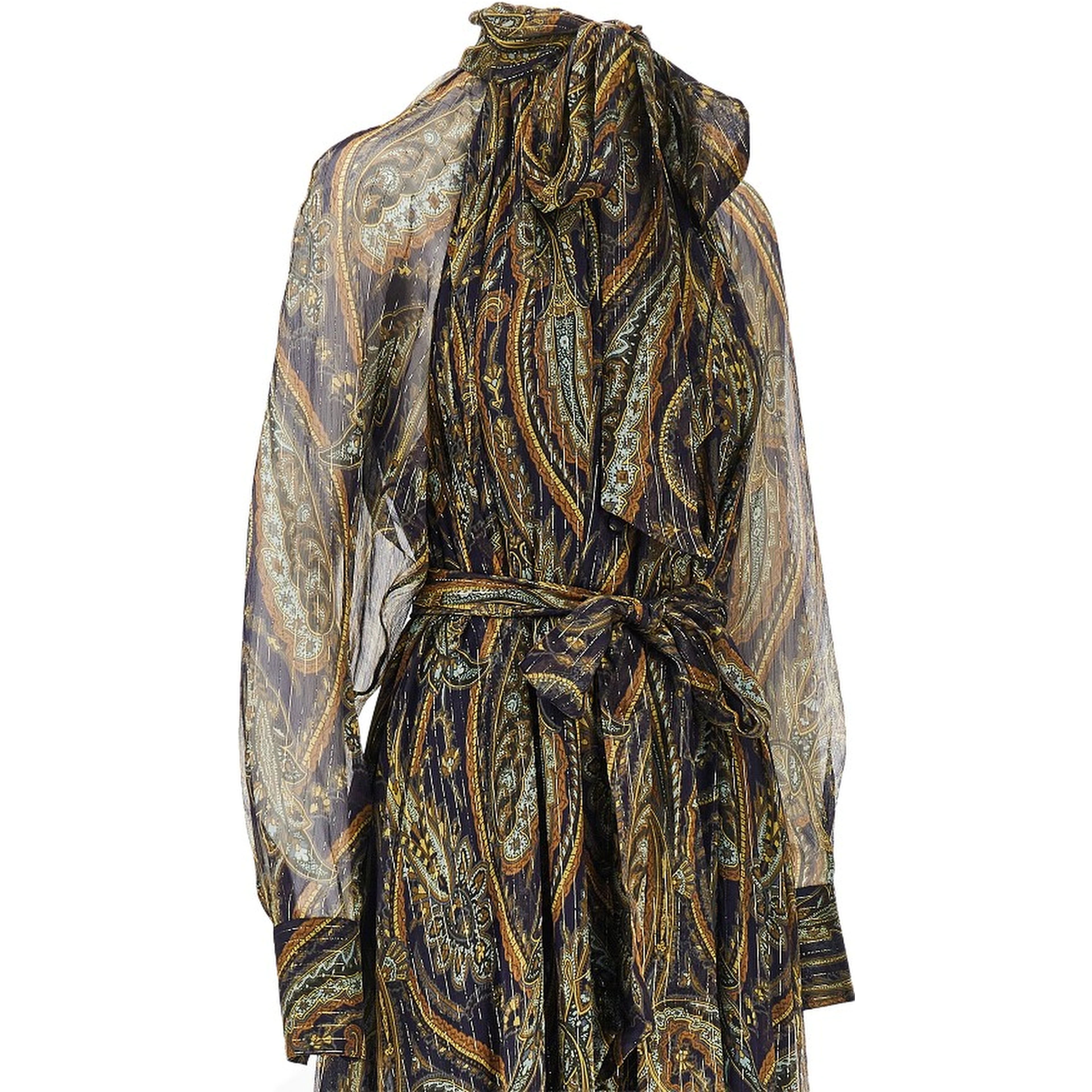 Paisley silk creponne maxi dress