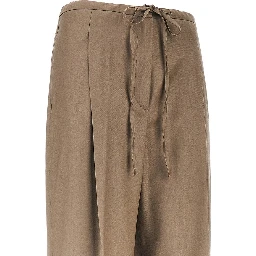 Single pleat wool pants