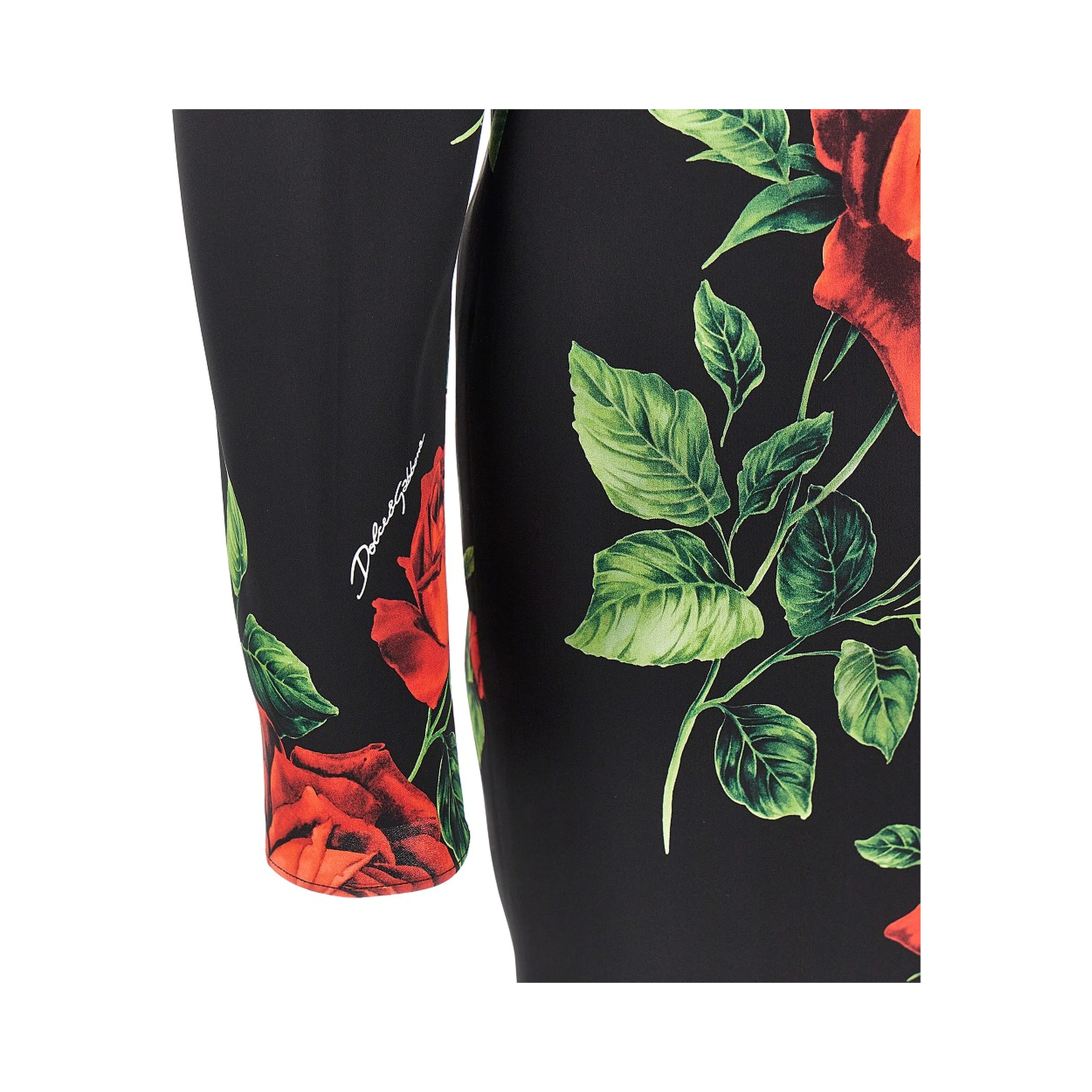 Roses print charmeuse midi dress