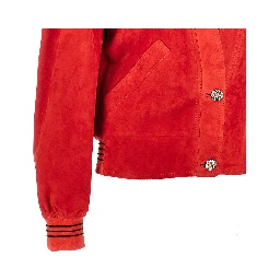 Suede leather cardigan