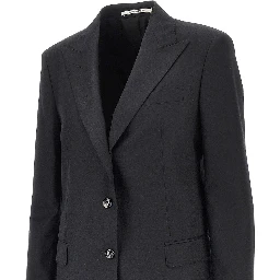 Wool and silk 'Bertha' single-breasted jacket