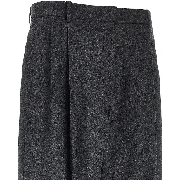 'August' pleated flannel pants